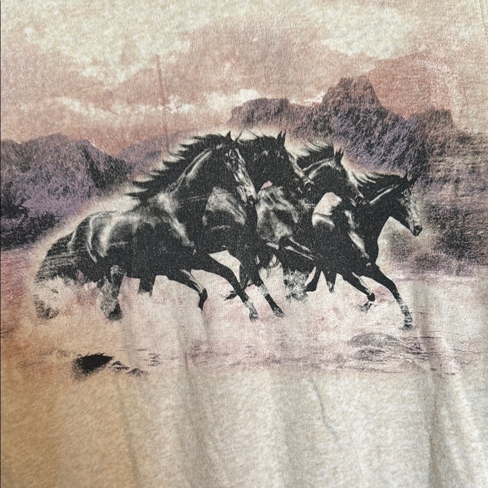 Beige Horse Print Sweatshirt View 2